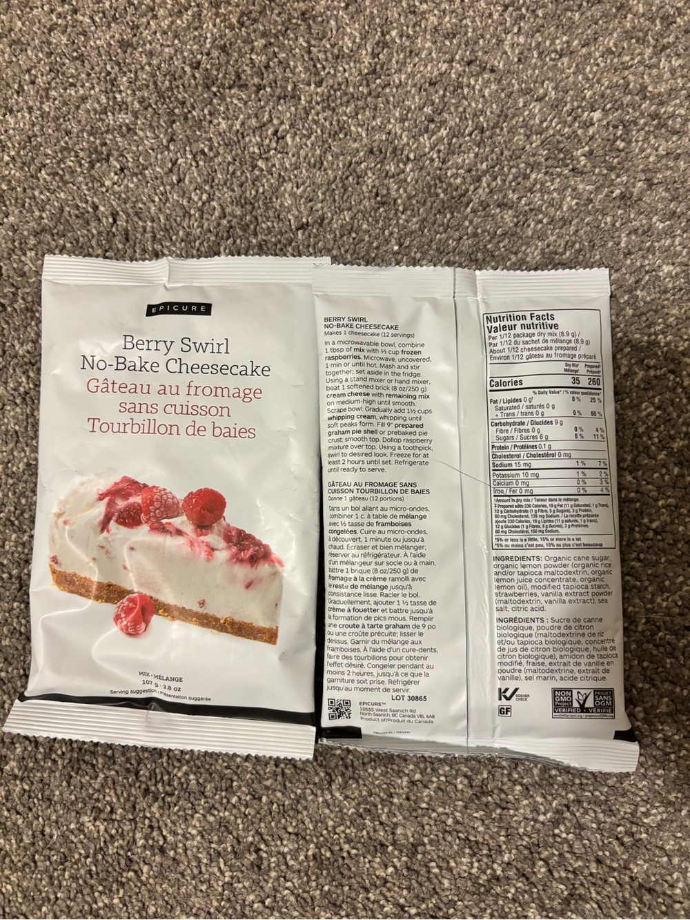 Epicure - Berry Swirl No-Bake Cheesecake Mix (x2)